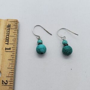 Sterling Silver Dangle Bead Earrings